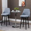 HOMCOM Bar Height Bar Stools Set of 2 360° Swivel Barstools with Legs, Grey