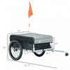Aosom Outdoor Bike Trailer With Triple Safety, Foldable Bicycle Cargo Trailer, Luggage Wagon With Wh|Aosom Remorque De Velo Pliable Avec Triple Securite, Noire Et Grise