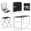 Outsunny Folding Picnic Table Camping Table and Chairs Use for Picnic Black