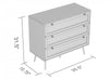 Storage Chest With 3 Drawers – Natural Brown Wood Look | Commode verticale de rangement avec 3 tiroirs - apparence de bois brun naturel