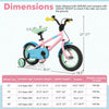 Costway 12" Kids Bike With Adjustable Saddle Handlebar Removable Training Wheels Handbrake Pink
