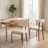 HOMCOM Upholstered Linen Fabric Dining Chairs, Kitchen Chairs, Beige