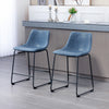 HOMCOM Bar Stools Set of 2, Counter Height Barstools with Back