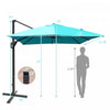 Costway 10'x13' Patio Offset Cantilever Umbrella Aluminum 360° Rotation Tilt Turquoise