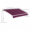 Outsunny 10' X 8' Retractable Awning With LED Lights, Uv40+, Wine Red|Outsunny Auvent Retractable 10' X 8' Avec Lumieres LED, Uv40+, Rouge Vin