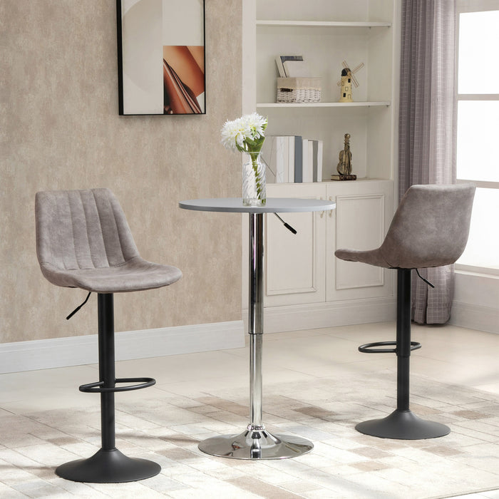 HOMCOM Adjustable Bar Stools Set of 2, Leathaire Swivel Barstools w/ Back