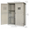Outsunny 4 X 1.5ft Wooden Garden Shed With Two Windows, Outdoor Tool Storage Cabinet Organizer, Doub|Outsunny 4'x1.5' Armoire A Outils En Bois Pour Abri De Jardin Fenetres