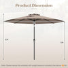 Costway 10Ft Outdoor Market Patio Table Umbrella Push Button Tilt Crank Lift Tan Tan