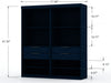 Mulberry Contemporary Modern 36" Wardrobe Closet in Midnight Blue - Set of 2 | Armoire contemporaine moderne Mulberry 36" en bleu minuit - Ensemble de 2