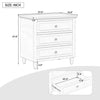 U_Style 28 Inch Painted Nightstand with 3 Smooth-Glide Drawers and Rubberwood Legs, Black | U_Style Table de Nuit Peinte 28 po avec 3 Tiroirs a Glissiere Douce et Pieds en Bois de Caoutchouc, Noir