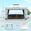 Outsunny 10' X 12' Double Roof Outdoor Gazebo With Netting & Curtains