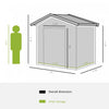 Outsunny 7' X 4' X 6' Garden Storage Shed Outdoor Patio Yard Metal Tool Storage House W/ Steel Floor|Outsunny 7' X 4' X 6' Abri De Jardin Hangar De Rangement Patio Exterieur Metal Rangement Outil Maiso