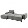 Cleo 2-Piece Textured Weave Sleeper Sectional with Storage Chaise and Block Arms - Grey | Cleo Sectionnel-lit 2 pieces en tissu texture avec chaise longue de rangement et accoudoirs blocs - Gris