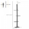 Pawhut 100" Floor To Ceiling Cat Tree W/ 3 Perches Activity Center For Kittens Cat Tower Furniture, |Pawhut 100" Arbre A Chat Du Sol Au Plafond Avec 3 Perchoirs Centre D'activites Pour Chatons Cat Towe