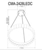 Dainolite Camila Chandelier 28w LED Aged Brass With Crystal Glass Lamp|Lustre Camila de Dainolite avec fini laiton vieilli, cristal et ampoule à DEL de 28 W