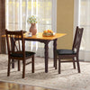 HOMCOM Farmhouse Dining Chairs Set of 2 with PU Leather Seat, Wood Frame