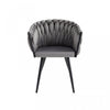 Hildy Accent Dining Arm Chair, Dark Grey Velvet (set of 2) 