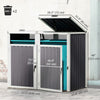 Outsunny Double Garbage Bin Shed, Lockable Storage Shed With Openable Lid|Outsunny Hangar A Poubelle Double, Verrouillable Avec Couvercle Ouvrable