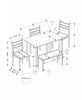 Dining 5-Piece Set Rectangular Kitchen Small Black Metal Grey Laminate Grey Fabric Contemporary Modern|Ensemble de salle à manger 5 pièces de style moderne contemporain pour la cuisine avec petite table