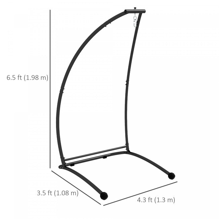 Outsunny Hanging Hammock Chair Stand Only, C Shape Swing Stand, Black
