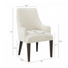Beever Modern Chenille Wood Armchair in Cream - Set of 2 Dining Chair | Fauteuil moderne Beever en bois et chenille creme - Lot de 2