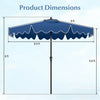 Costway 9 FT Patio Umbrella 2-Tier Market Table Umbrella with Sun-Protective Canopy Navy