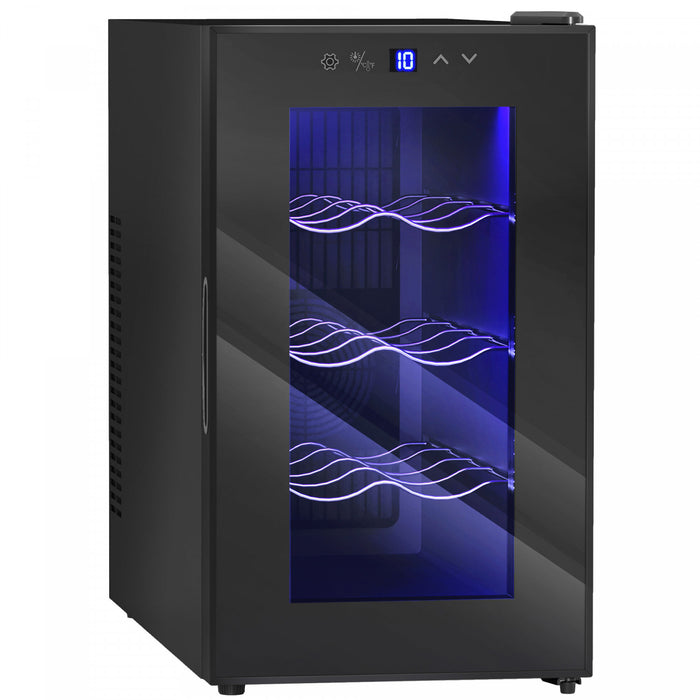 HOMCOM Freestanding Wine Cooler Refrigerator, 8 Bottle, Quiet Wine Fridge