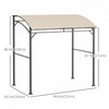 Outsunny 7' X 5' Bbq Grill Gazebo Tent, Garden Grill Canopy With Steel Frame And Hooks, Outdoor Sun |Outsunny 7' X 5' Bbq Tente De Gazebo De Gril, Auvent De Gril De Jardin Avec Cadre En Acier Et Croche