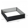 Outsunny 4' X 4' X 1' Raised Garden Bed Galvanized Steel Planter Box For Vegetables, Flowers, Herbs,|Outsunny Parterre De Fleur Carre Potager De Jardin Jardinieres Bac A Fleurs Panneaux Modulables En A