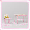 Qaba Kids Table and Chairs Set, Children Table and 2 Chairs Set with Animal Pattern, Kids Activity Furniture for Art, Craft, Reading, Learning, Pink