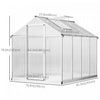 Outsunny 8' X 6' X 6.4' Walk-in Garden Greenhouse Polycarbonate Panels Plants Flower Growth Shed Col|Outsunny 8' L X 6' W Serre En Polycarbonate Avec Event De Toit Pour Ventilation Et Gouttiere Serre D