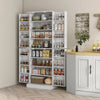 HOMCOM 65" Kitchen Pantry Cabinet with Adjustable Shelves Spick Racks White