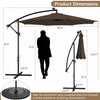 Costway 10FT Patio Solar-Lighted 112 LED Cantilever Offset Umbrella Crank Tilt Outdoor