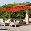 Costway 15FT Patio Double-Sided Umbrella Crank Outdoor Garden Market Sun Shade Orange