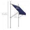 Outsunny 6.5' X 4' Retractable Awning, Freestanding & Non-screw, Blue|Outsunny Auvent Retractable 6.5' X 4', Autoportant Et Sans Vis, Bleu