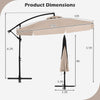 Costway 10 FT Offset Hanging Umbrella Patio Cantilever Umbrella with Cover Beige