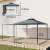Outsunny Patio Gazebo Extendable Shade 126" x126", Dark Grey