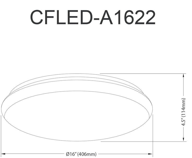 Dainolite Cfled Ceiling Flush Mount 16\" Dia White Shade Lamp
