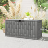 Outsunny 80 Gallon Resin Deck Box, Lockable Outdoor Storage Box