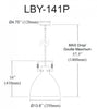 Dainolite Liberty 1 Light Pendant Matte Black Finish Matte Black Metal Shade Lamp|Luminaire suspendu Liberty de Dainolite avec abat-jour en métal noir mat, fini noir mat et 1 ampoule