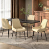 HOMCOM Dining Chairs Set of 4, PU Leather Kitchen Chairs with Steel Legs