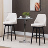 HOMCOM Bar Height Bar Stools Set of 2 360° Swivel Barstools with Steel Legs