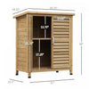 Outsunny Garden Shed Wooden Garden Storage Shed 2 Door Unit Solid Fir Wood Garage Tool Organisation |Outsunny Abri De Jardin En Bois 2 Portes Armoire De Rangement Pour Outils De Garage En Bois De Sapin