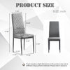 Ava Modern Diamond Grid Pattern Dining Chair Set (4-Pack) with Fireproof Leather and Metal Frame,Grey  | Ensemble de chaises de salle a manger modernes Ava avec motif de grille en diamant (lot de 4), cuir ignifuge et cadre en metal, gris
