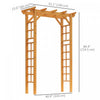 Outsunny 85" Wooden Garden Arbour For Wedding And Ceremony, Outdoor Garden Arch Trellis For Climbing|Outsunny Arbre De Jardin En Bois De 85", Treillis D'arche De Jardin Exterieur, Orange