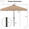 Costway 10 FT Solar Patio Umbrella with 24 LED Lights 8 Ribs & Tilt Adjustment Coffee