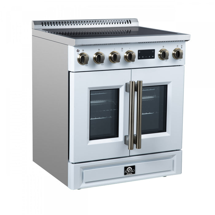 Forno Torino French Door 30 Inch White Induction Range, 4.32 cu.ft. - FFSIN0950-30WHT Electric Range