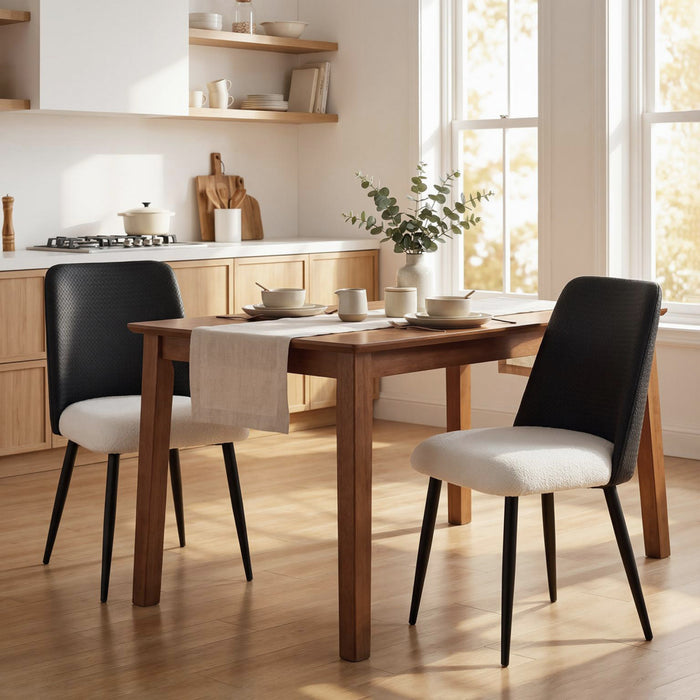 HOMCOM Dining Chairs Set of 2 Upholstered for Dining Room, Kitchen, Black