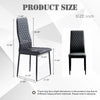 Ava Modern Diamond Grid Pattern Dining Chair Set (4-Pack) with Fireproof Leather and Metal Frame,Black  | Ensemble de chaises de salle a manger modernes Ava avec motif de grille en diamant (lot de 4), cuir ignifuge et cadre en metal, noir