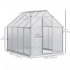 Outsunny 6' X 8' X 6.5' Polycarbonate Greenhouse, Walk-in Greenhouse With Adjustable Roof Vent, Gal|Outsunny Serre En Polycarbonate De 8' X 6' X 6,5' Avec Cadre En Aluminium, Serre Robuste Avec Aerati